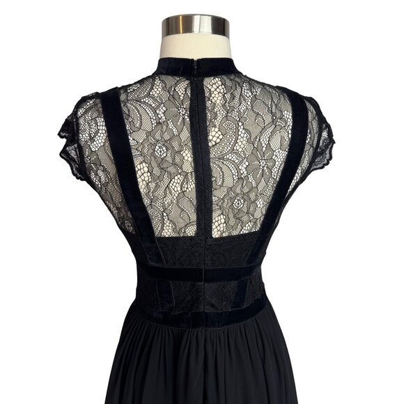 Miusol Whimsigoth Goth Dark Fairy Black Lace Maxi Dress Sz Sm - Picture 9 of 13